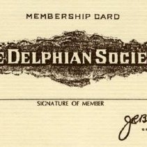Delphian Society membership card
