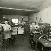 Inside Transcript printing shop