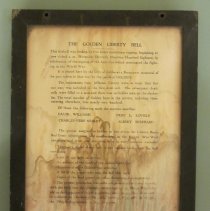 Golden Liberty Bell 1918 plaque
