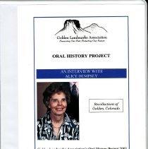 Golden Landmarks Association Oral History Project - Alice Dempsey  cover