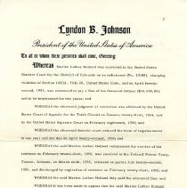 Presidential Pardon for Marion Luther Holland pg. 1