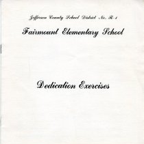 Program Fairmount Elementary School Dedication