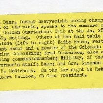 Max Baer at the Holland House - back