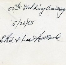 Lu & Ethel Holland 50th Wedding Anniversary - back