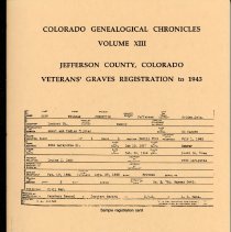 Colorado Genealogical Chronicles Vol. 13