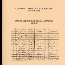 Colorado Genealogical Chronicles Vol. 33