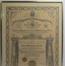 Masonic certificate for George Washington Parfet