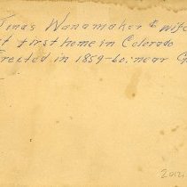 Wannamaker cabin - detail on back