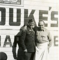 Edward "Duke" Young in front of Duke's Place