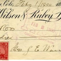 Woods, Wilson & Rubey Bank draft