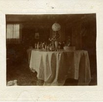 Dining table in the Jonas Wannemaker home