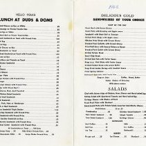 Dud's Cafe menu