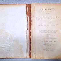Ordinances of the City of Golden, 1881, title page