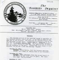 The Foothills Inquirer, First Year, 4th Quarter 1981, Issue No 4.