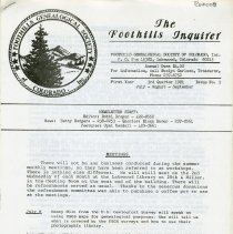 The Foothills Inquirer, First Year, 3rd Quarter 1981, Issue No 3.