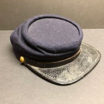 Blue wool kepi style cap