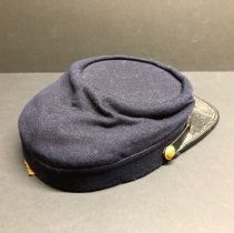 Blue wool kepi style cap
