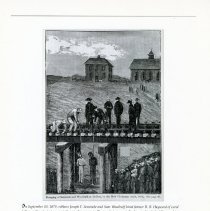 Artist's rendering of the Seminole and Woodruff lynching