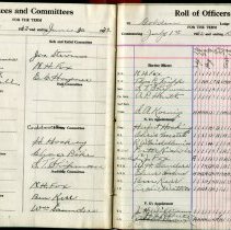 Ledger I.O.O.F. Roll of Officers - detail