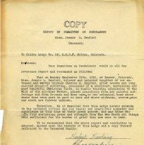 Documents related to Golden Lodge No. 13, I.O.O.F.