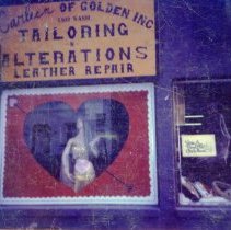 Valentine holiday showcase window at Carleen of Golden storefront