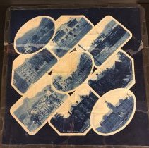 Souvenir kerchief with Golden postcard images