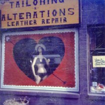 Valentine holiday showcase window at Carleen of Golden storefront