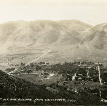 Postcard "Lookout Mt. and Golden from Castle Rock, Colo."