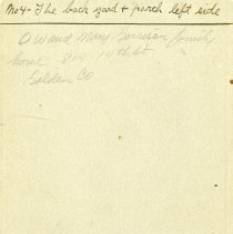 O.W. Garrison home at 14th & Arapahoe - back