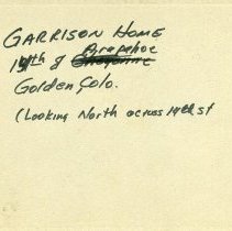 O.W. Garrison home at 14th & Arapahoe - back