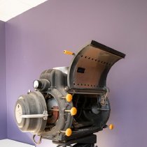Peerless Carbon Arc lamphouse with Simplex projector pedestal