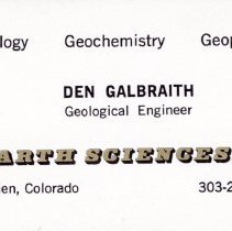 Den Galbraith's business card