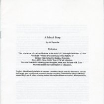 Pamphlet "A School Story" by Art Papenfus