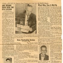 Clipping from The Outlook, Nov. 23, 1956 - p. 16