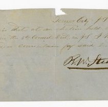 Jefferson Territory dateline note signed by Gov. R. W. Steele