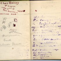 Charles Brady's Elementary English Composition school book - inscription