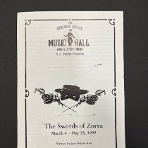 1999 "The Swords of Zorra" program from Heritage Square Music Hall