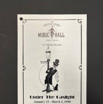1998 "Under the Gaslight" program from Heritage Square Music Hall