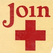Sticker promoting Join the Red Cross