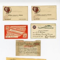Ephemera from J. C. Miller's wallet