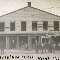 Overland Hotel on day of demolition in 1910