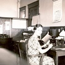 Interior of the Jefferson County Republican with Virginia Miller