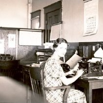 Interior of the Jefferson County Republican with Virginia Miller