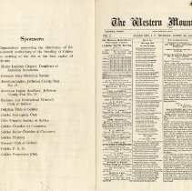 Program for the 75th Anniversary of founding of Golden - side 1