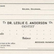 Receipt book for Dr. L.C. Anderson
