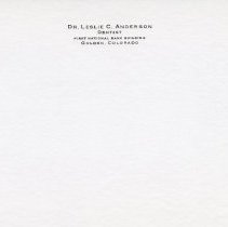 Letterhead from the office of Dr. L. C. Anderson