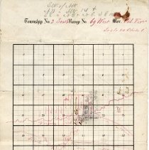 Hand drawn plat map 1862 Vasquez Fork