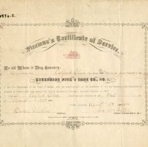 1901 Certificate Excelsior Fire & Hose Co. No. 1 Alfred Olson
