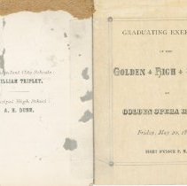 1892 Golden High School commencement program