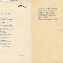 1909 Golden High School commencement program